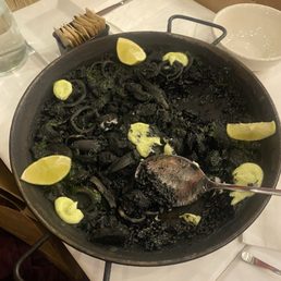 Squid ink paella.