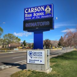 Carson High School - Exterior sign.