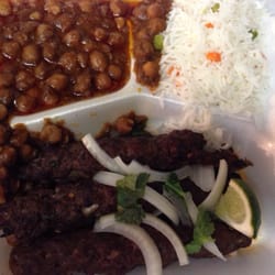 Shalimar Charcoal Kabob - Keema Kabob with Chickpeas as a side