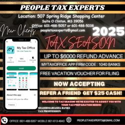 People Tax Experts - Why Choose Me?
Accurate and timely filing
Maximized refunds
Download App: My Tax Office
FIRM CODE: 1040 BANK