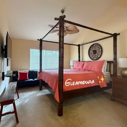Gleamoura Cleaning Services - Airbnb Master Bedroom guest-ready.