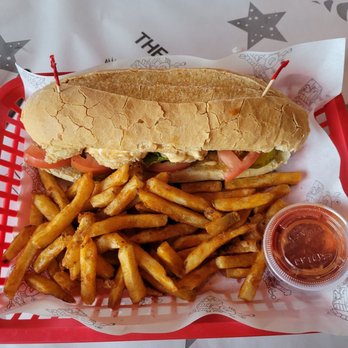 The Mighty Crab - Shrimp po boy with side of cajun fries - Cajun/Creole Near Me - Latham, New York