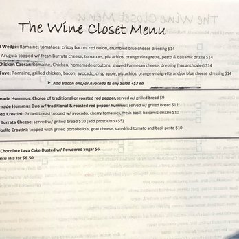 The Wine Closet - Salads, crostini, and dessert menu - Wine Bars Near Me - Camarillo, California