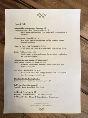 Menu photo 4 Suspended Brewing Company Baltimore, MD Menu photo 4 Suspended Brewing Company Baltimore, MD