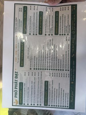 Menu photo 2 Pho Phat Dat Garden Grove, CA Menu photo 2 Pho Phat Dat Garden Grove, CA