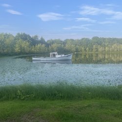 Landlocked Lobster Pound - The old boat at Land Locked