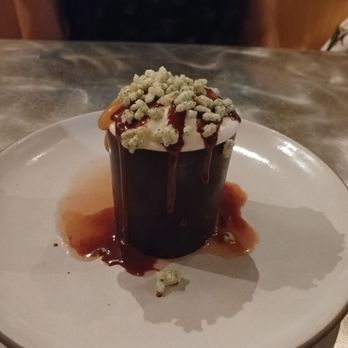 Spoke Wine Bar - Sake whipped cream in a chocolate shell! - New American Near Me - Somerville, Massachusetts Spoke Wine Bar - Sake whipped cream in a chocolate shell! - New American Near Me - Somerville, Massachusetts