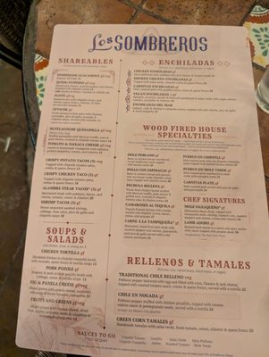Menu photo 2 Los Sombreros Scottsdale, AZ