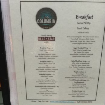 Cafe Columbia - Breakfast Menu - Coffee & Tea Near Me - Wenatchee, Washington