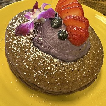 Guieb Cafe - Ube Mascarpone Pancakes - New American Near Me - Honolulu, Hawaii Guieb Cafe - Ube Mascarpone Pancakes - New American Near Me - Honolulu, Hawaii