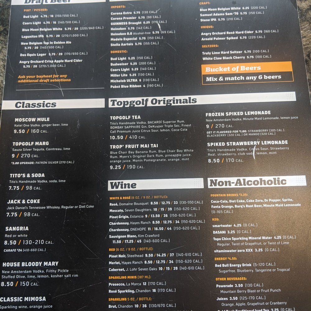 Topgolf - Menu - Golf Near Me - Independence, Ohio Topgolf - Menu - Golf Near Me - Independence, Ohio
