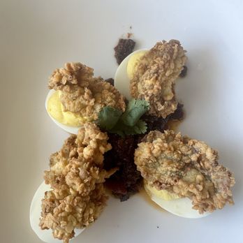Flagler Tavern - Fried Oyster Deviled Eggs - American Near Me - New Smyrna Beach, Florida