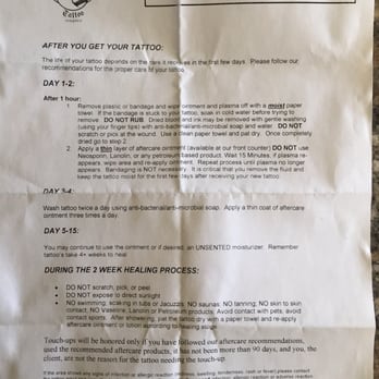 American Tattoo & Piercing Company - Tattoo aftercare instructions. I used aquifer ointment. - Piercing Near Me - Spring, Texas