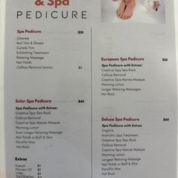 Lim Nails - Pedicure menu - Nail Salons Near Me - Orem, Utah