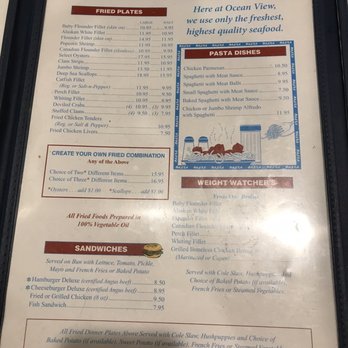 Ocean View Seafood - Fried Seafood; Pasta; Sandwiches; Weight Watchers - 2/5 - 11/6/22 - Seafood Near Me - Lexington, North Carolina