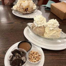 Gold Nugget Mountain Sundae (back) and deconstructed Black and Tan Gold Nugget Mountain Sundae (back) and deconstructed Black and Tan