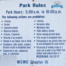 Palm View Park - Park Rules