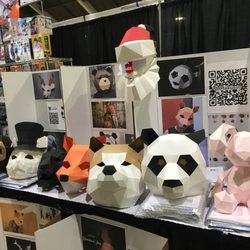 Origami masks and lamp
