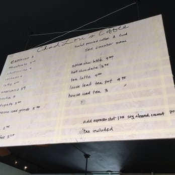 ChadLou's Coffee Roasters - New (temporary?) menu board. The food menu is on clipboards at the counter. - Coffee & Tea Near Me - Kailua, Hawaii ChadLou's Coffee Roasters - New (temporary?) menu board. The food menu is on clipboards at the counter. - Coffee & Tea Near Me - Kailua, Hawaii