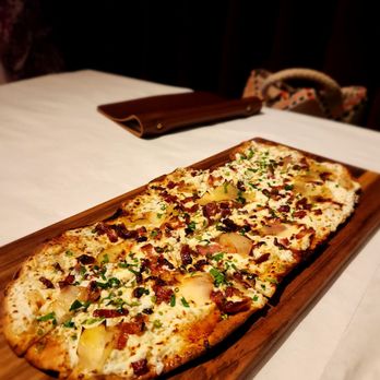 Le Margot - Crispy bacon Flatbread - French Near Me - Fort Worth, Texas Le Margot - Crispy bacon Flatbread - French Near Me - Fort Worth, Texas