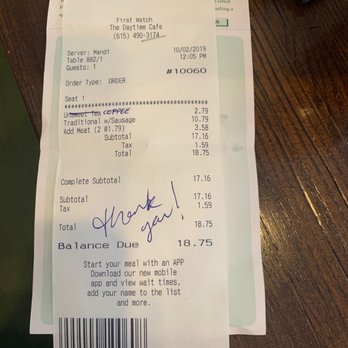 First Watch - For 18 bucks it was not worth my dime - Breakfast & Brunch Near Me - Brentwood, Tennessee