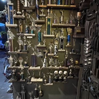 Satchel's Pizza - a wall of trophies - Pizza Near Me - Gainesville, Florida