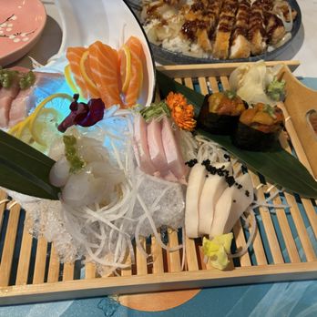Sakura Sushi - Shasimi combo and fresh uni. Uni is $16 and shasimi combo has 5 different type of fish for $32. - Sushi Bars Near Me - Englewood, Colorado Sakura Sushi - Shasimi combo and fresh uni. Uni is $16 and shasimi combo has 5 different type of fish for $32. - Sushi Bars Near Me - Englewood, Colorado