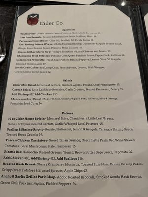 Menu photo 1 White Mountain Cider Glen, NH