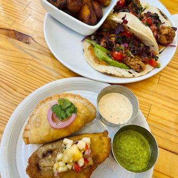 Savorez - Chicken Tinga Empanada Vegan Sweet Potato & Black Bean Empanada - Latin American Near Me - Wilmington, North Carolina