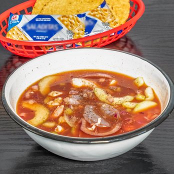 Mr Clamato - a bowl of soup and a basket of chips - Mexican Near Me - Bakersfield, California Mr Clamato - a bowl of soup and a basket of chips - Mexican Near Me - Bakersfield, California