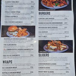 Canyon Lake Country Club Bar & Grill - Menu 5 of 6