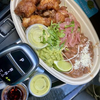 Barracuda Taco Stand - Fish bowl with salsa macha and green salsa - Tacos Near Me - New Orleans, Louisiana
