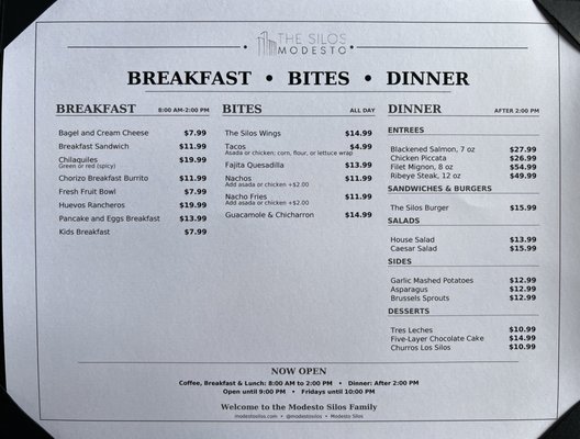 Menu photo 4 Modesto Silos Modesto, CA
