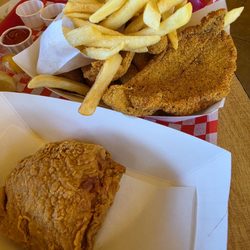 Gills Fried Chicken - One piece chicken with 5 piece fish