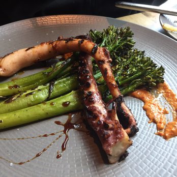 Shaker + Spear - So simple but so good, Charred Octopus, Hazelnut Romesco & Broccolini - Seafood Near Me - Seattle, Washington