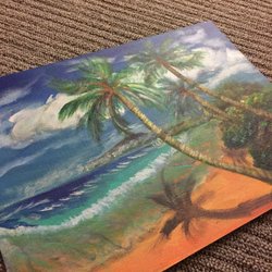 Passport to the Arts - Acrylic outdoor painting class.  Copyright|Roxane Burch @2016 Wailea, HI  Thanks to the art teacher Ms. Roxanne Broadbent