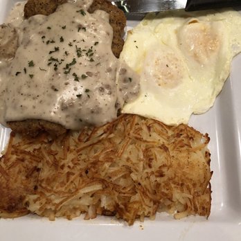 Flashback Diner & Coffeehouse - Small portion of country fried steak and eggs.. - Diners Near Me - Davie, Florida Flashback Diner & Coffeehouse - Small portion of country fried steak and eggs.. - Diners Near Me - Davie, Florida