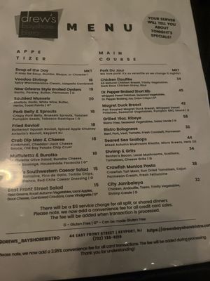 Menu photo 1 Drew's Bayshore Bistro Keyport, NJ