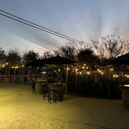 Lots of open seating that is dimly lit in the evenings