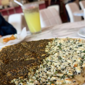 Damask Rose Coffee - Flatbread (mana'eish) with Za'atar/cheese - Coffee & Tea Near Me - Oakland, California Damask Rose Coffee - Flatbread (mana'eish) with Za'atar/cheese - Coffee & Tea Near Me - Oakland, California