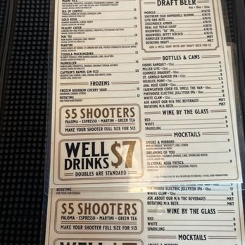 Double Standard - Menu - Bars Near Me - San Antonio, Texas