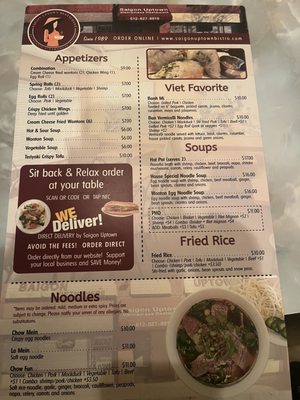 Menu photo 1 Saigon Uptown Restaurant Minneapolis, MN Menu photo 1 Saigon Uptown Restaurant Minneapolis, MN