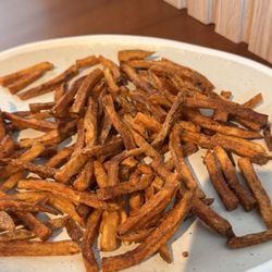 Parker County Brewing - Burnt fries... they look lighter in the pic that they were to the eye.  They were like dried out crispy and not good