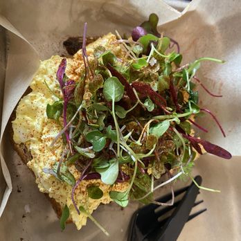 Hush Coffee Roasters - Deviled Eggy Toast $10 - Coffee Roasteries Near Me - Murrieta, California Hush Coffee Roasters - Deviled Eggy Toast $10 - Coffee Roasteries Near Me - Murrieta, California