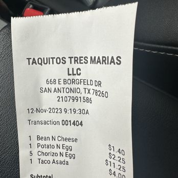 Taquitos Tres Marias - the price of a car - Food Trucks Near Me - San Antonio, Texas