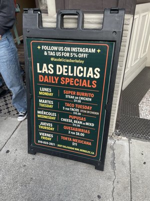 Menu photo 3 Las Delicias Salvadoran Berkeley, CA