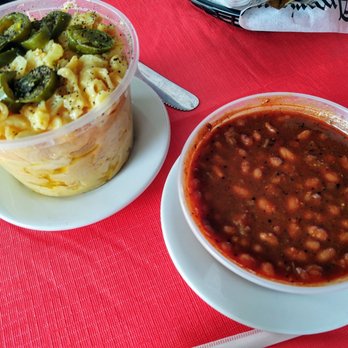 La Verdad Cafe Deli - Sweet and smokey baked beans and a large side of Gouda Mac and cheese with jalapenos. - Smokehouse Near Me - Buffalo, New York La Verdad Cafe Deli - Sweet and smokey baked beans and a large side of Gouda Mac and cheese with jalapenos. - Smokehouse Near Me - Buffalo, New York