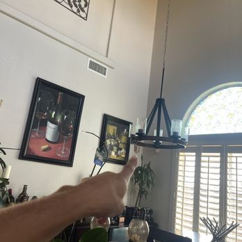 Central Power - Light fixture 20 feet high cable mounted it and ceiling drywall - Electricians Near Me - Las Vegas, Nevada