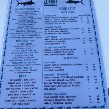 U-Tiki Beach - Menu - Seafood Near Me - Jupiter, Florida