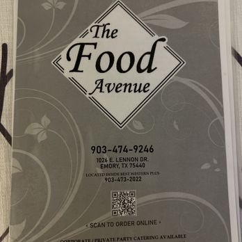 The Food Avenue - a menu for a restaurant - Salad Near Me - Emory, Texas The Food Avenue - a menu for a restaurant - Salad Near Me - Emory, Texas